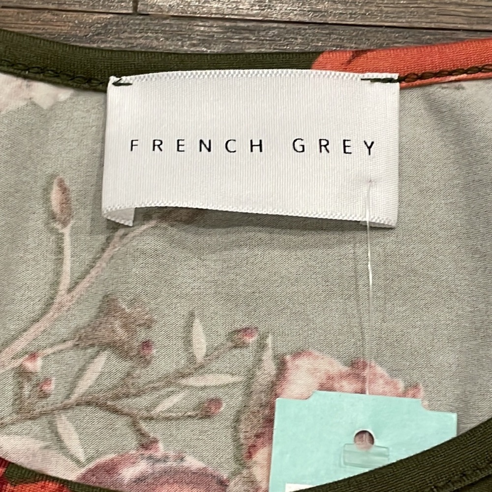 NWT French Grey Maternity Green Floral Brushed Knit Dress - Size XS - Picture 5 of 7